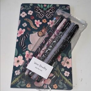 Vera Bradley Butterfly and Floral Notebook with Pen Set